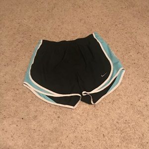 Nike tempo shorts (black with light blue stripe)